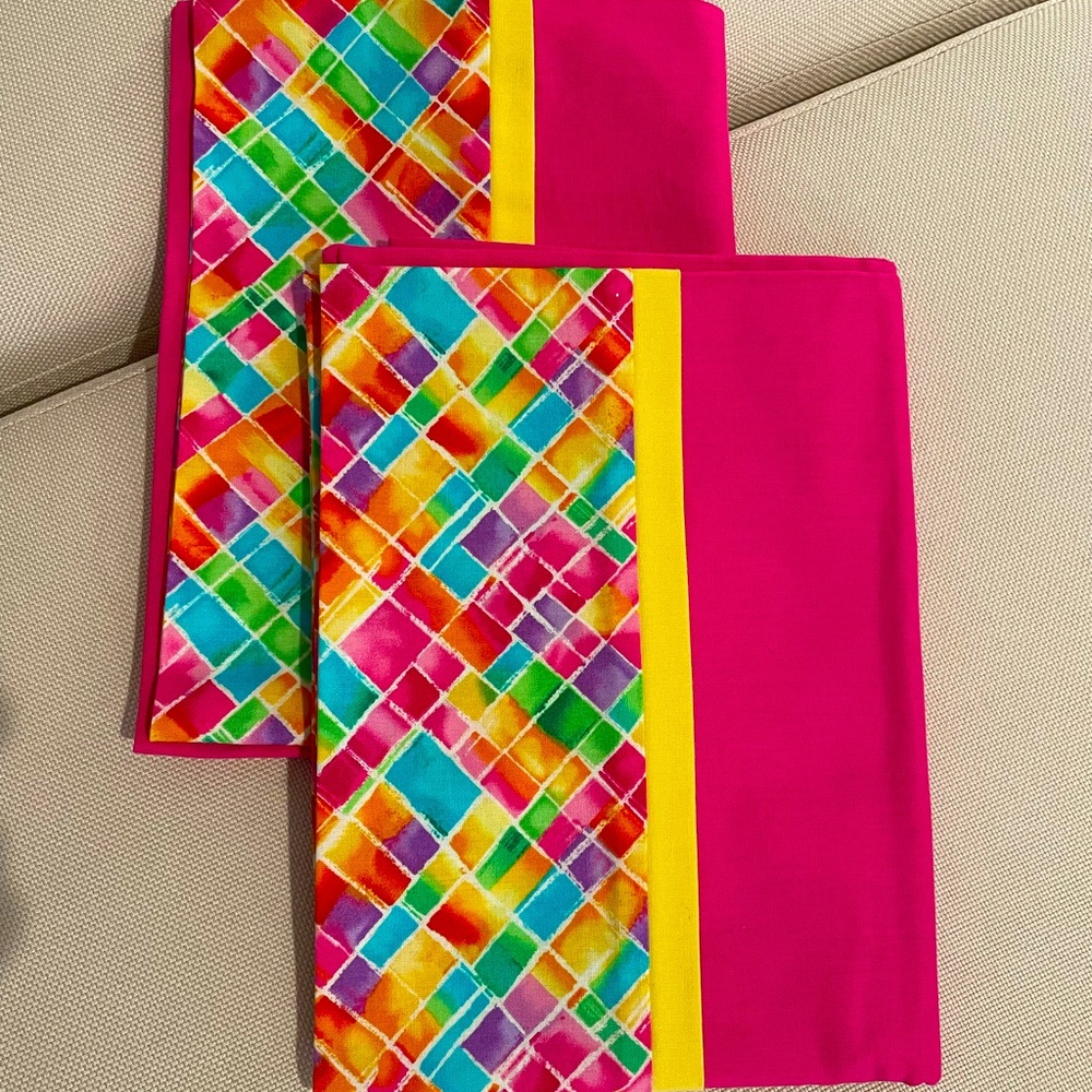 Handmade set of 2 pillow cases.  One of a kind.  Fits a standard size pillow.